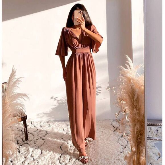 Zara Flowy Long Jumpsuit - Picture 1 of 9